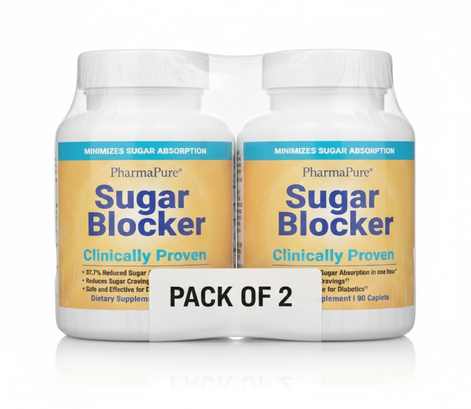 2 Pack PharmaPure Sugar Blocker Weight Loss Supplement, 180 Capsules
