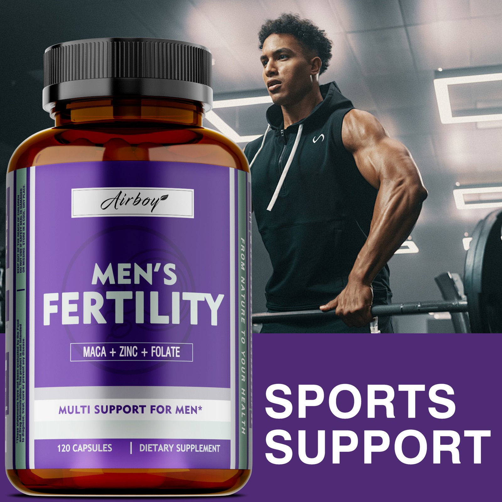 Men’s Fertility 240pcs – Optimizes Sperm Count and Motility, Enhances Brain