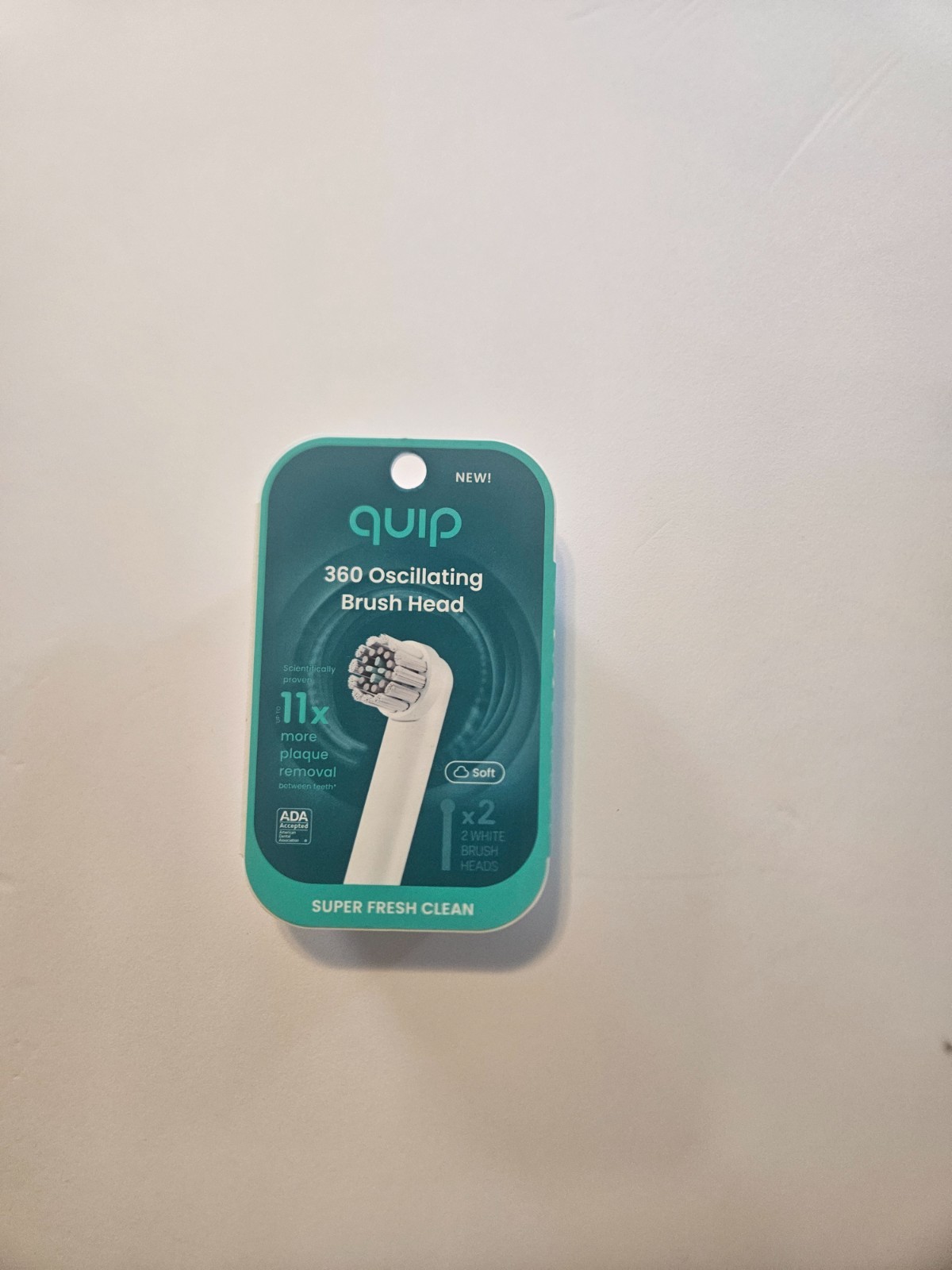 360 Oscillating Electric Compact quip Toothbrush Head Refill White