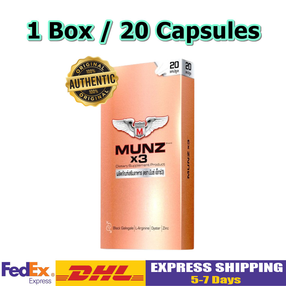 20Caps MUNZ X3 Nano Zinc Hiroshima Oysters Black Ginger Ginseng Cordy L Arginine