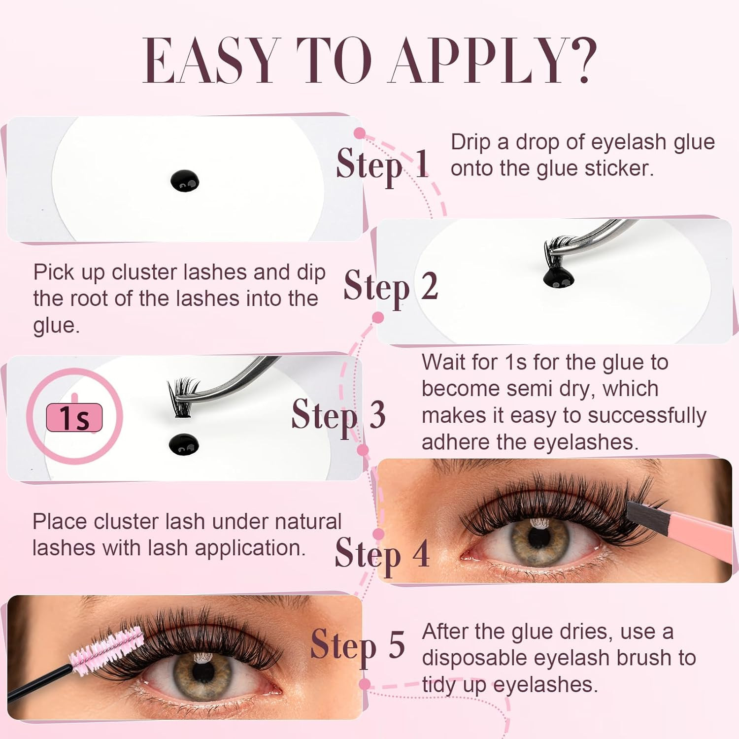 Sensitive Open Eyes Lash Cluster Glue 3S Strong Hold Long Lasting for 2 Weeks, W