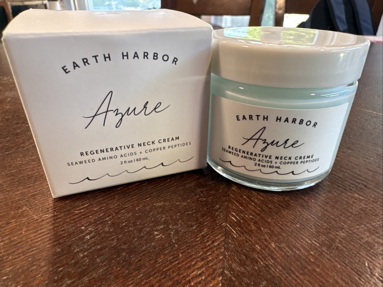 Earth Harbor Azure Regenerative Neck Cream 2oz New Vegan Peptides Squalane