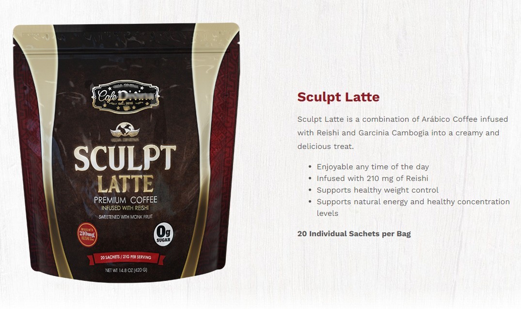 CaféDivina Sculpt Latte Coffee Reishi Weight Control 20 Sachets 🔥US Seller🔥