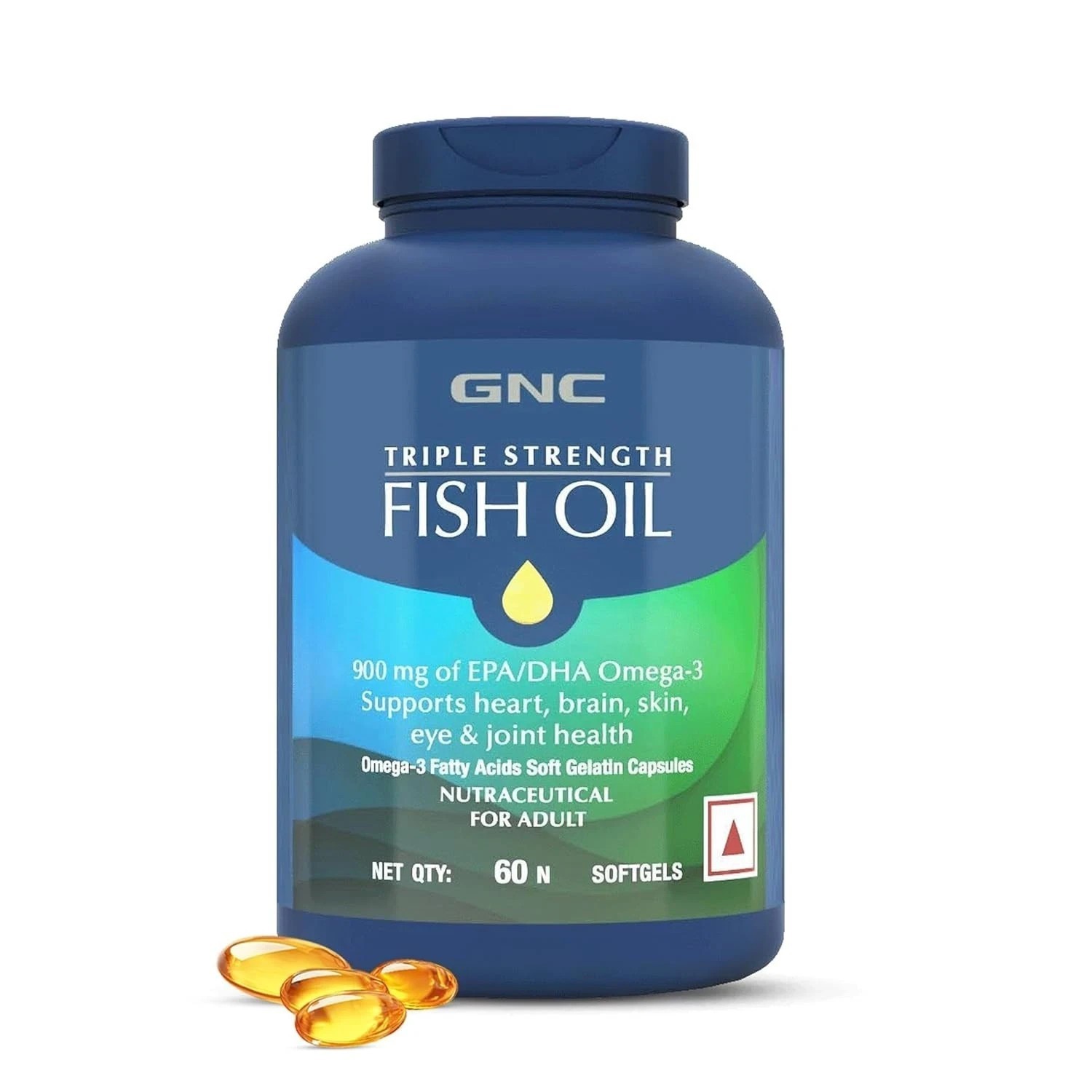 GNC Triple Strength Fish Oil 1500mg Omega-3 with 900mg EPA & DHA | 60 Softgels