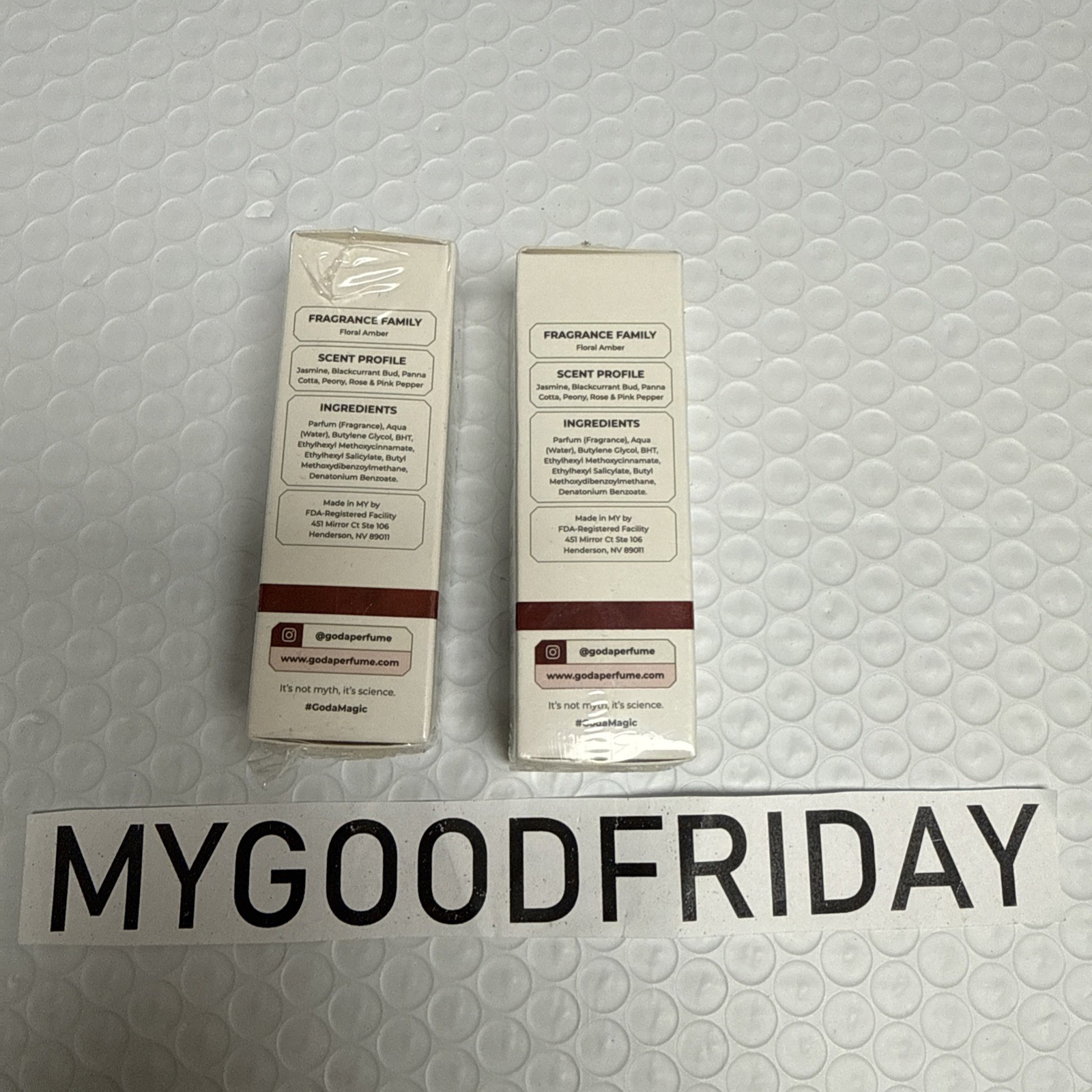 2 SEALED Goda For Her Pheromone Infused Perfume 0.5 fl oz 15ml Vegan Jasmine