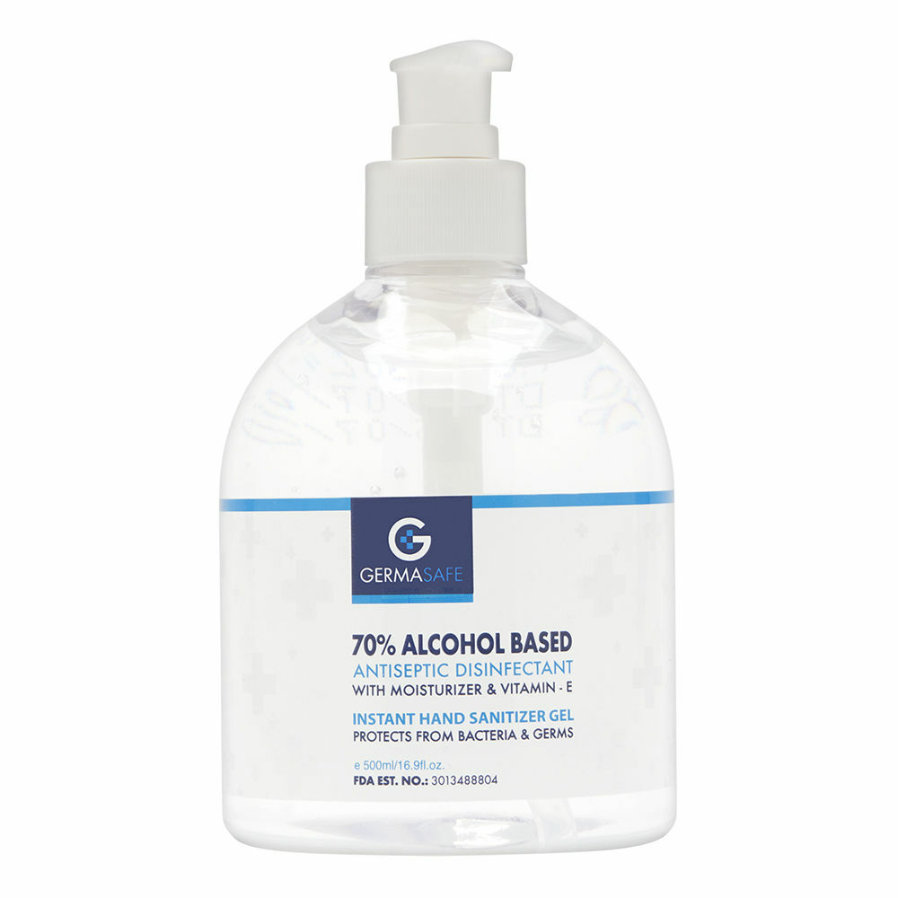 GermaSafe 70% Alcohol Based Antiseptic Disinfectant Sanitizer Gel 500ml/16.9oz