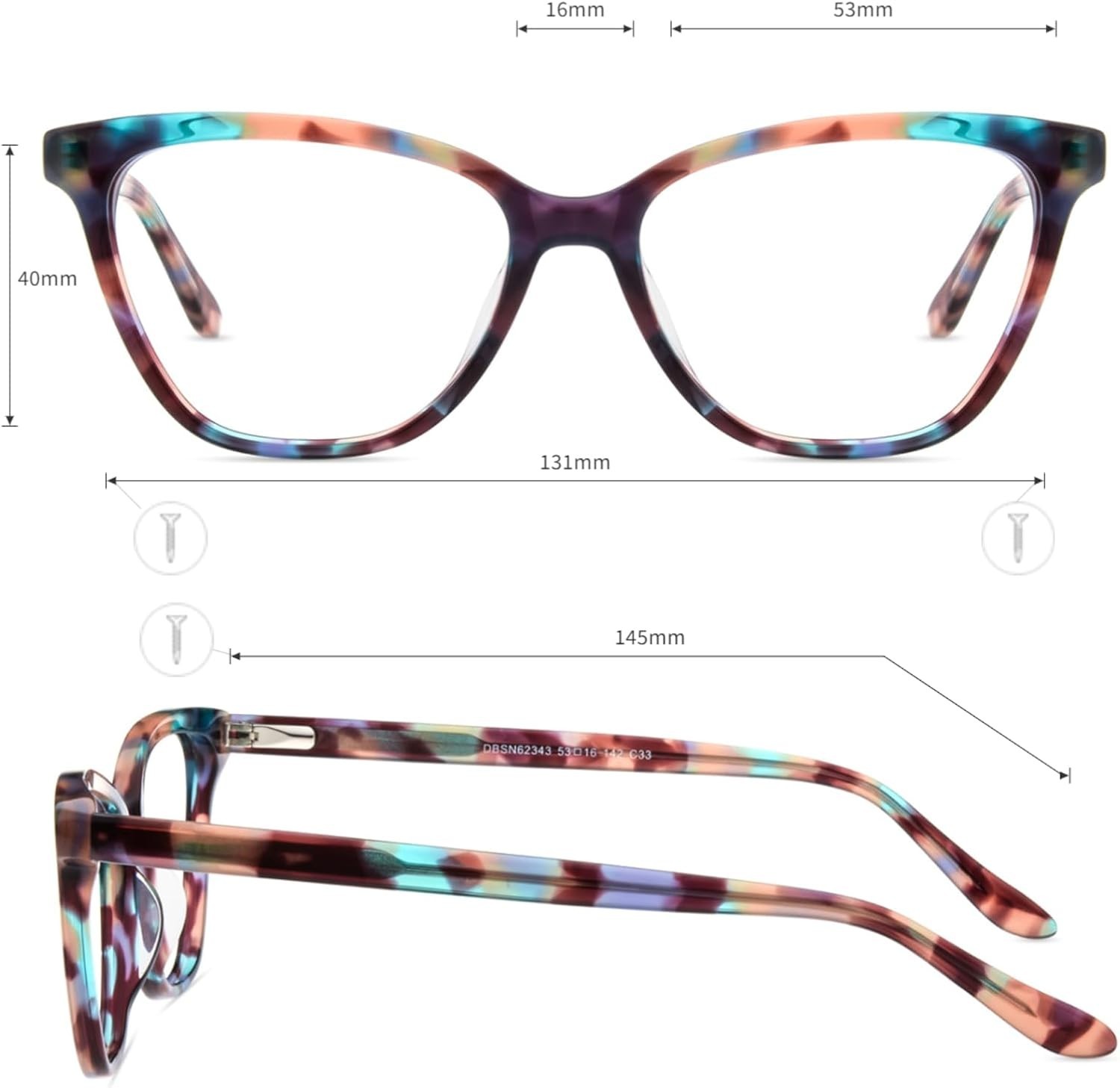 Chic Animal Print Cat Eye Glasses for Blue Light Protection & Headache Relief