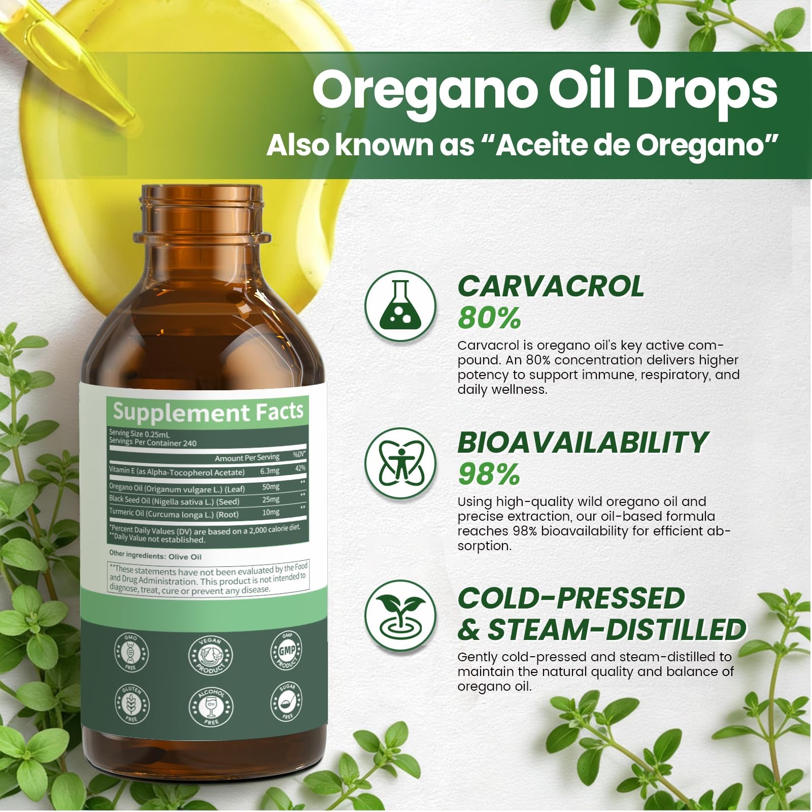 Lukaree Oil Of Oregano Drops Black Seed Oil Turmeric Oil Vitamin E Olive Oil