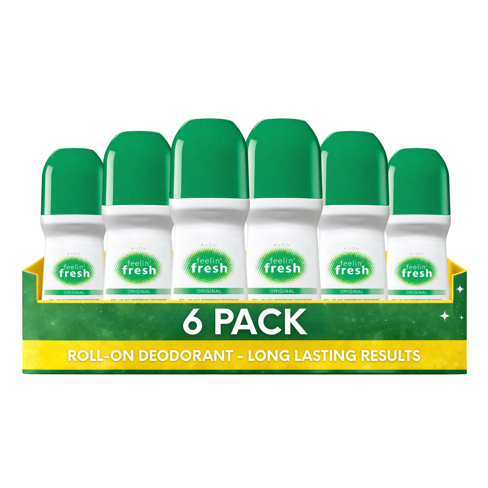 Avon Feeling Fresh Roll-On Antiperspirant Deodorant, 2.6 fl. oz (Pack of 6)
