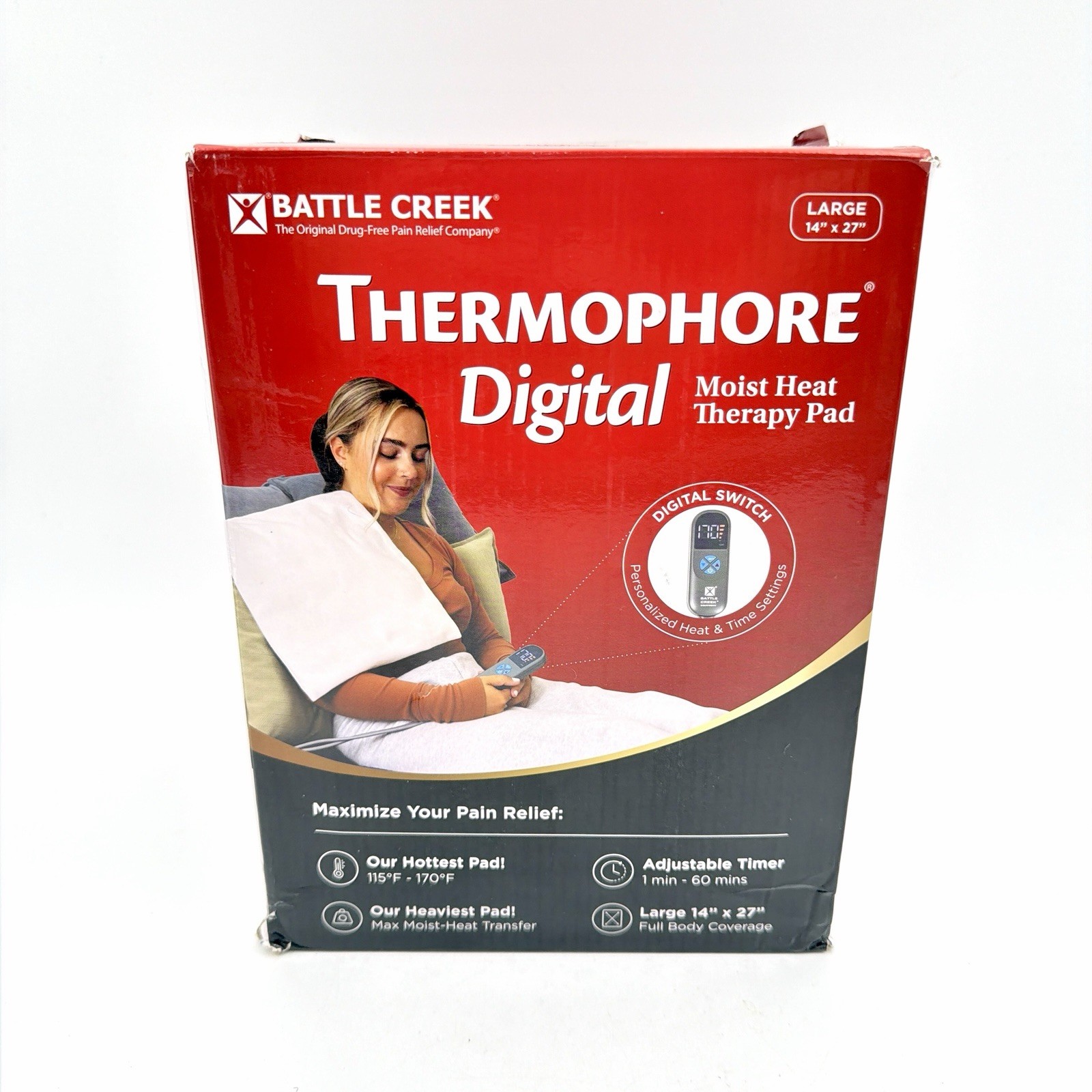 Thermophore Digital Moist Heat Pad Model 655 14×27 170°F 60-Min Timer Large