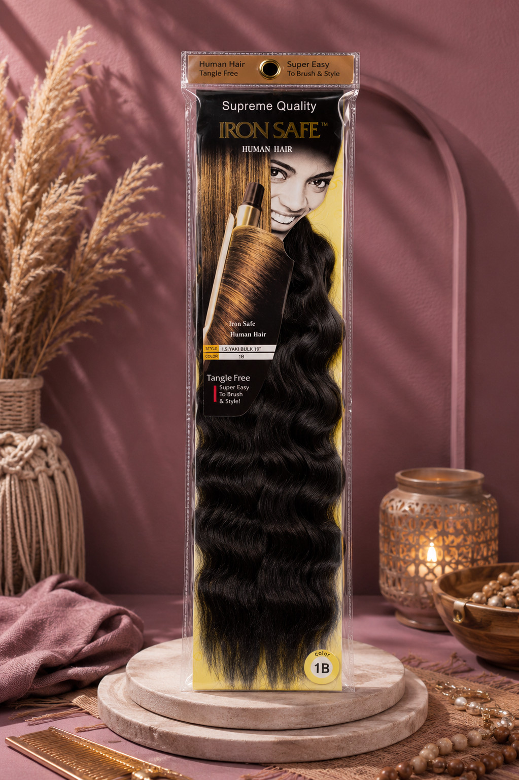 Iron Safe 2 Pack Loose Wave Bulk Human Hair Bundle – 18″ – Color 1 – New