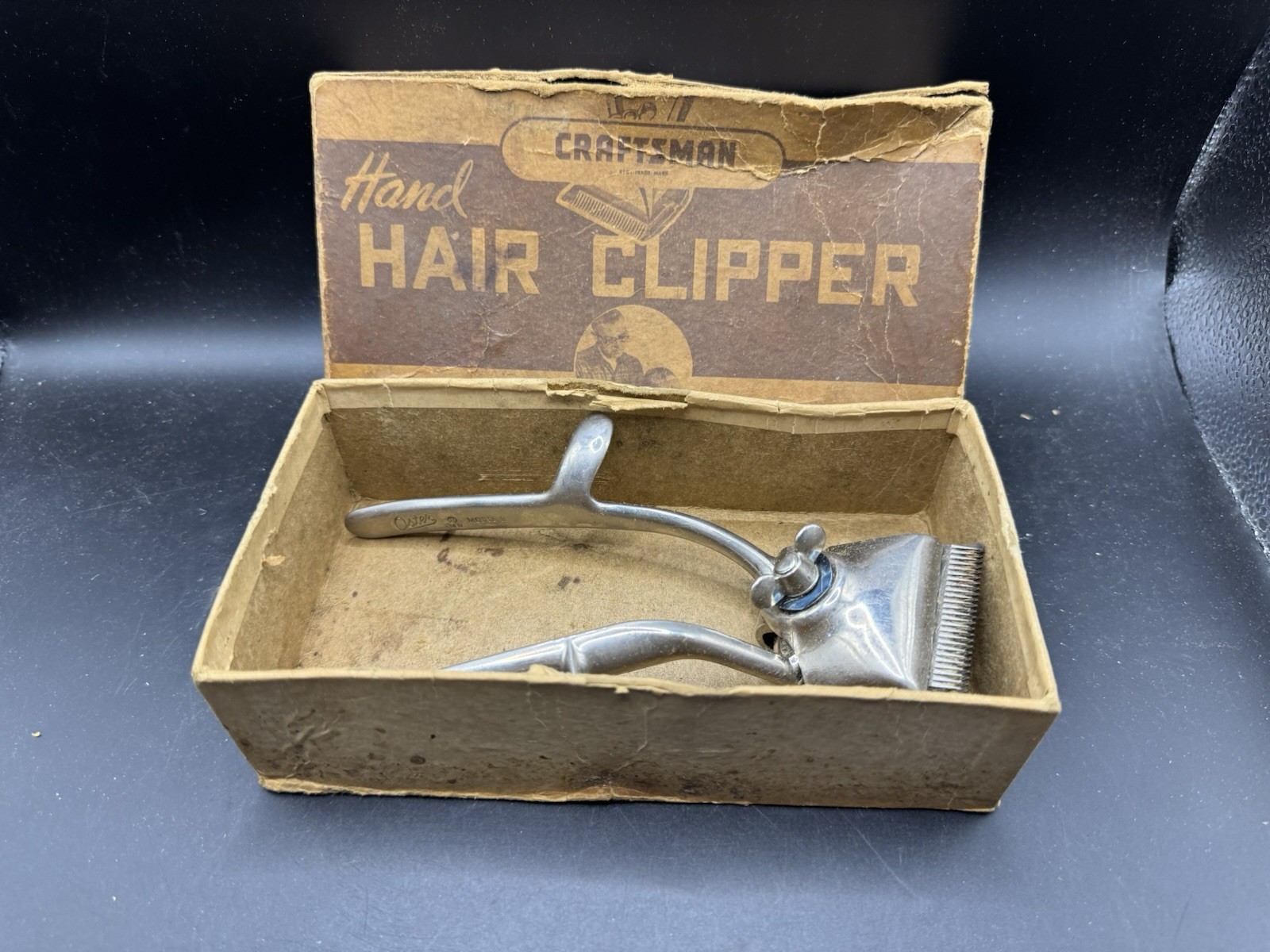 Vintage Oster Model B Hand Hair Clipper Size 000 Made For Craftsman W/ Box