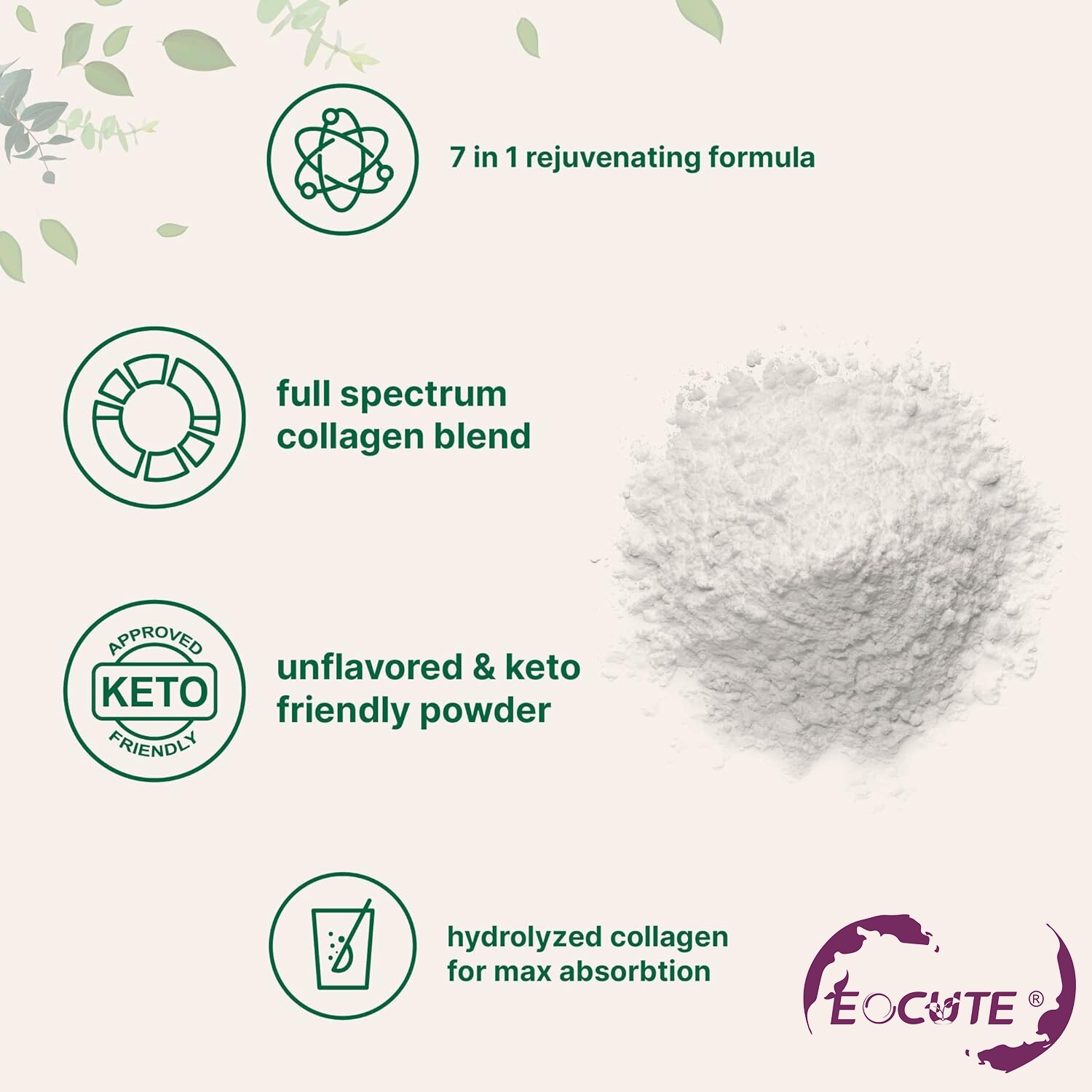 Multi Collagen Peptides Powder-Hydrolyzed Protein Peptides (Type l,l,ll,v,X) US
