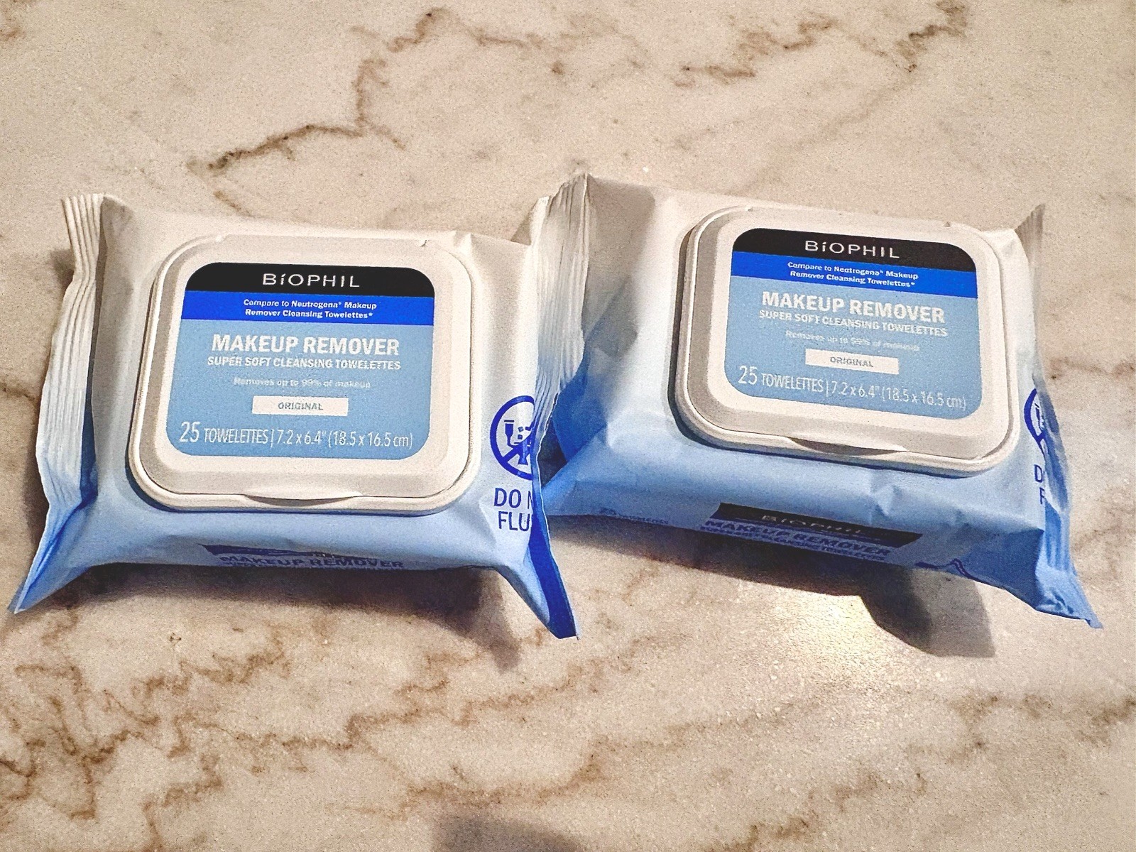 🎀Biophil🎀 (2) Makeup Remover-Super Soft Towelettes- Beauty Skincare NEW