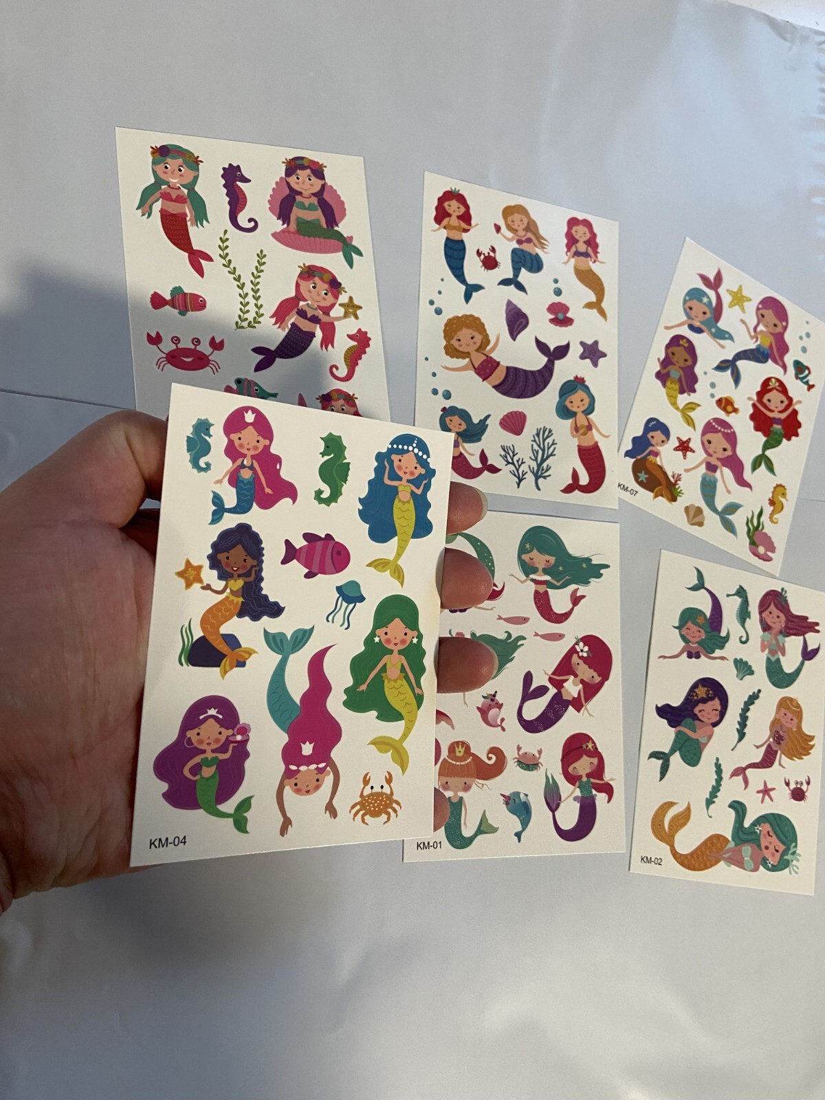 6 Sheets/Set Kids Colorful Temporary Tattoo Stickers Waterproof Mermaid Body Art