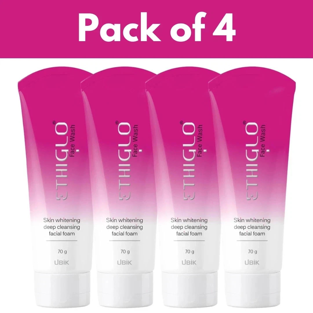 Ethiglo Face Wash For Skin Whitening,Fades Dark Spots 70ml- Paxck of 4