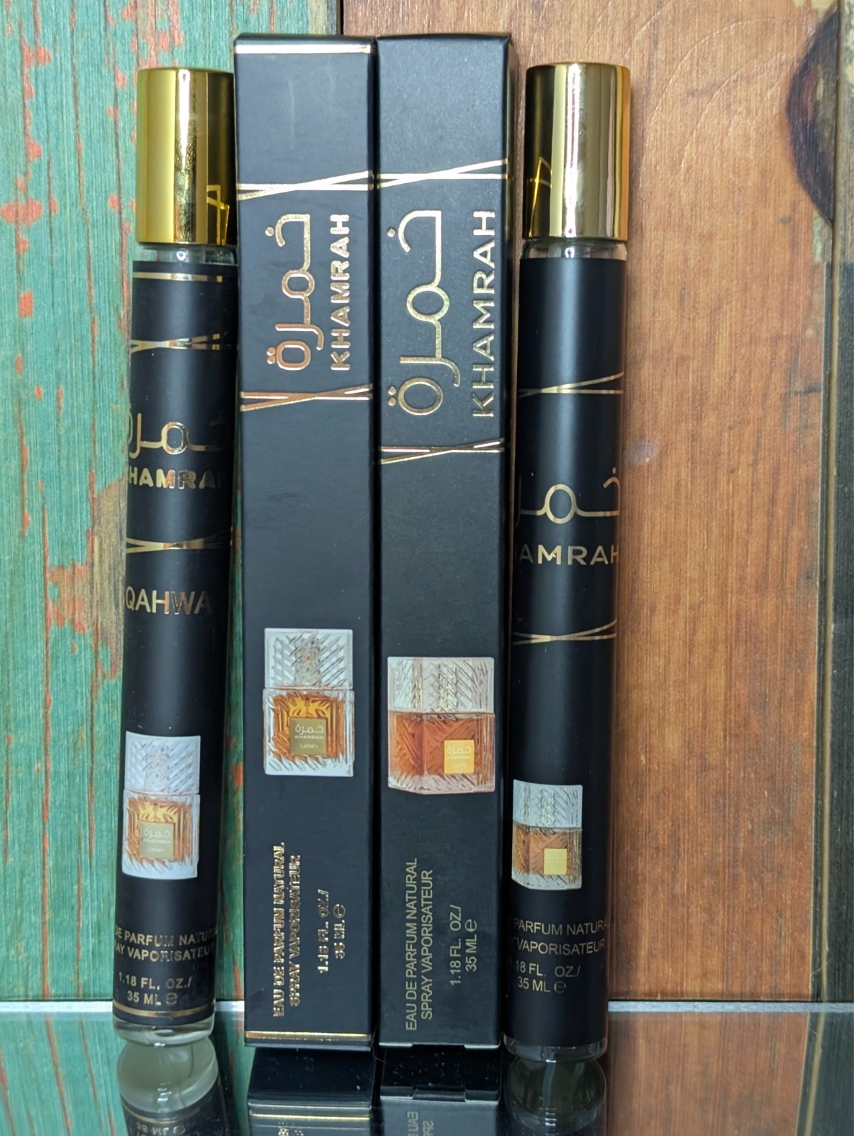 KHAMRAH ORIGINAL & QAHWA by LATTAFA 35ml TRAVEL FRAGRANCE LOT OF 2
