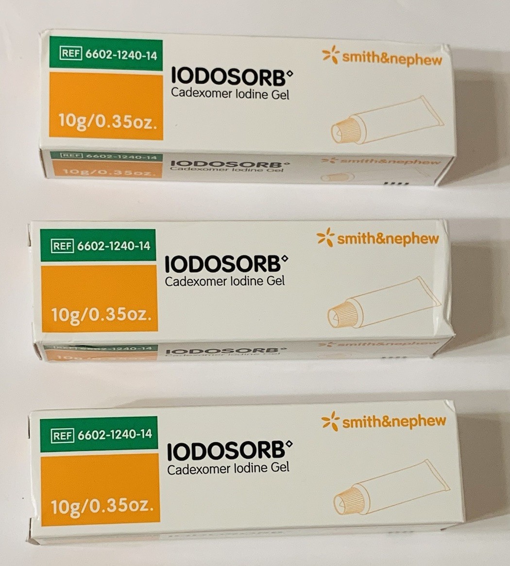 3-Tubes Smith & Nephew Iodosorb Cadexomer Iodine Gel Dressing 0.35oz EXP2028/06