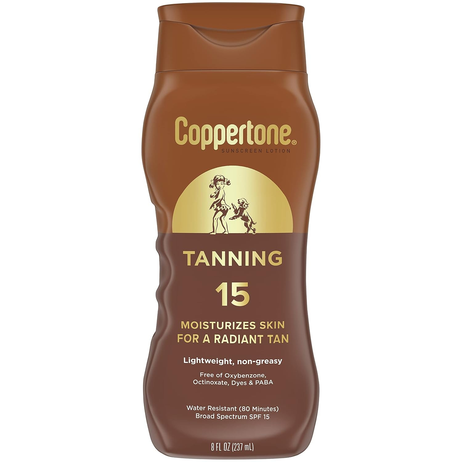 Coppertone Tanning Sunscreen Lotion, SPF 15, Lightweight and Non Greasy Sunscree