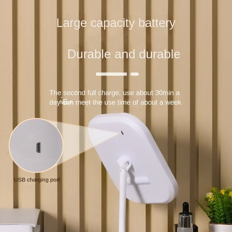 LED Makeup Vanity Mirror Touch Control 3 Light Modes Desktop Dressing Table Mirr