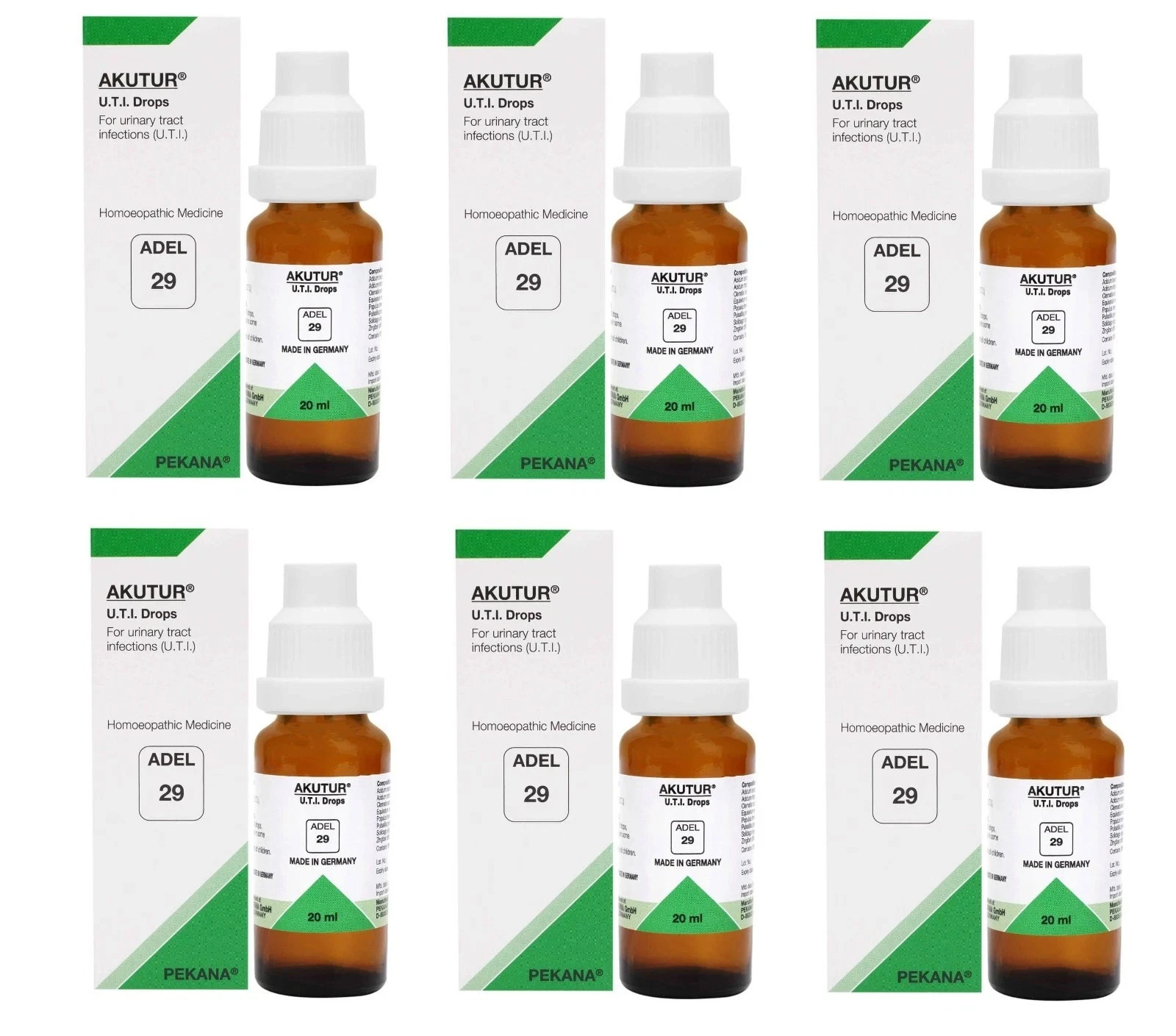 ADEL 29 UTI Drops Pack of 6 Natural Homeopathic Remedy for Urinary Tract Health