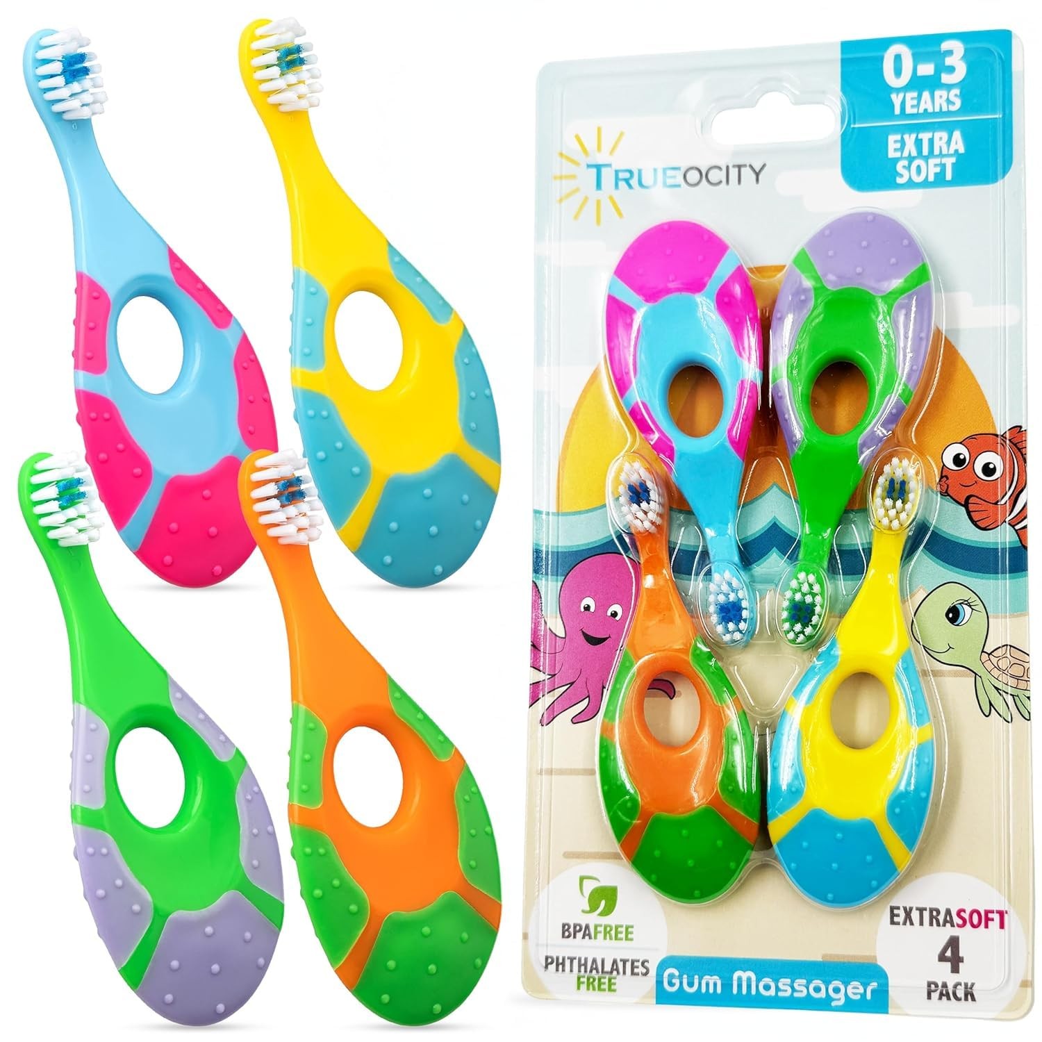 Baby Toothbrush 12 months and up – Toothbrush – Soft Bristles – Sized Brush H…