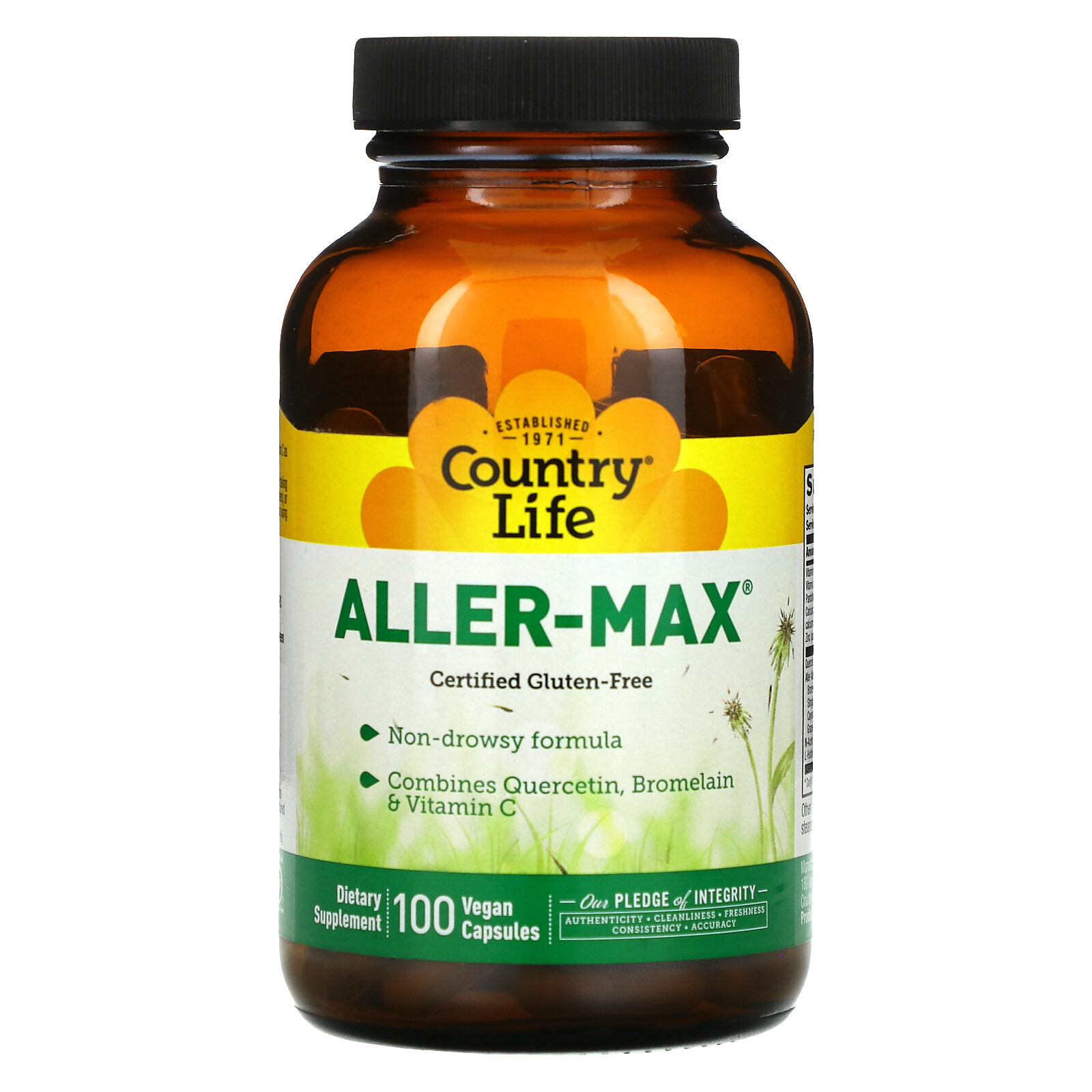 Country Life Aller-Max 100 Veggie Caps Gluten-Free, GMP Quality Assured,
