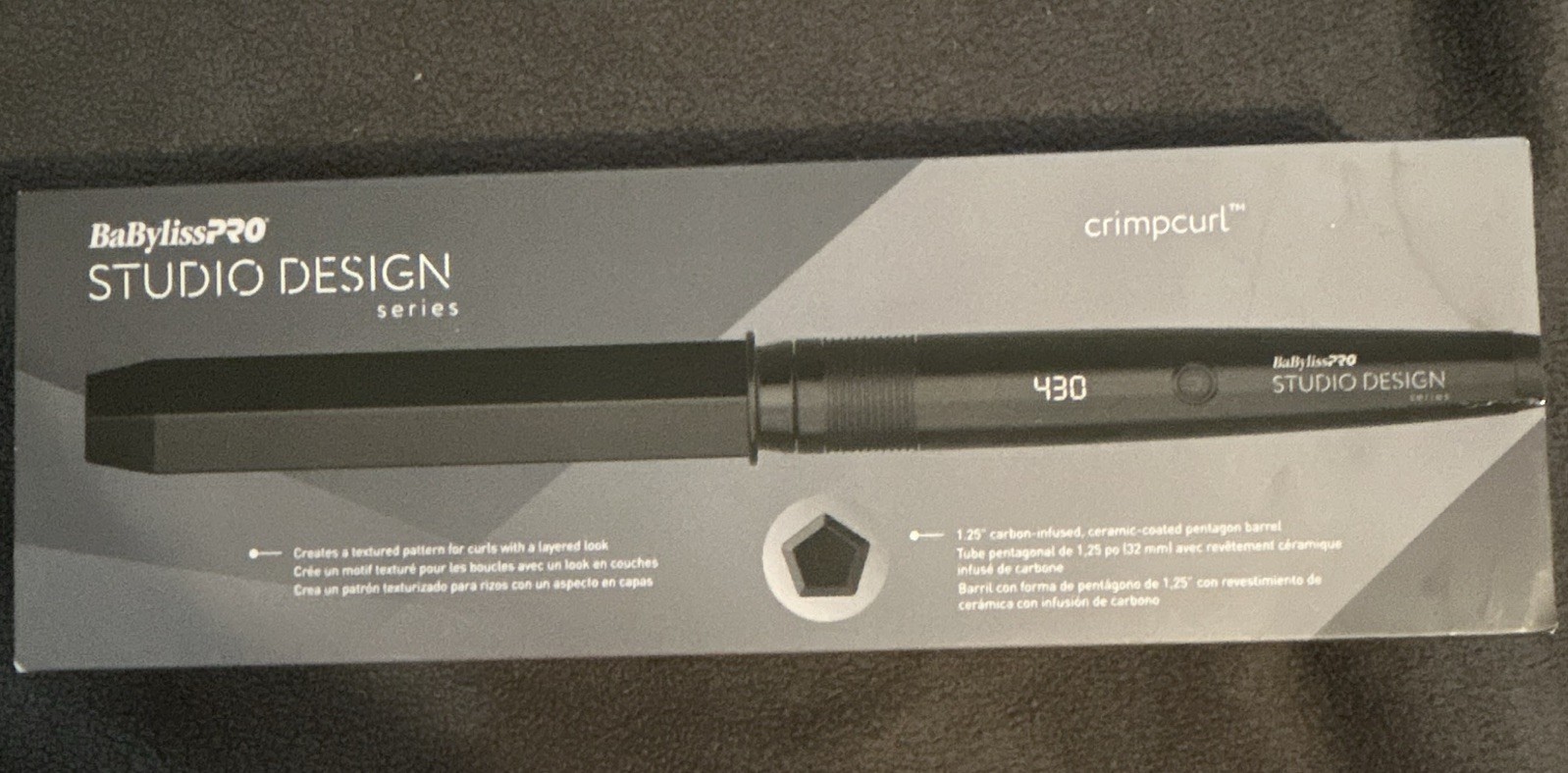 BaBylissPRO Studio Design Crimpcurl 1.25in Ceramic Iron 430°F Dual Voltage