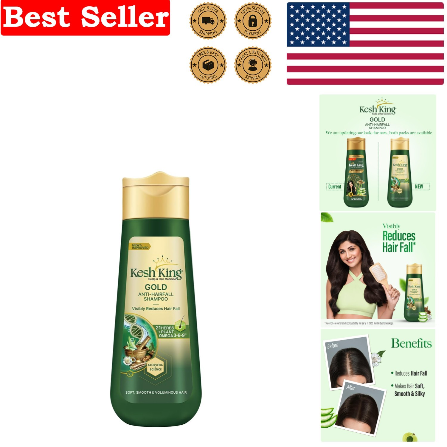 11.5 Fl Oz Ayurvedic Shampoo for All Hair Types – Nourishes & Strengthens Hair