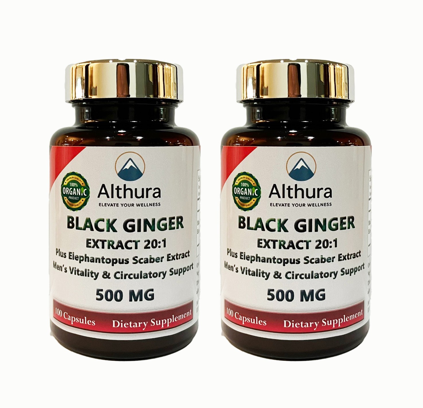 Black Ginger Extract 20:1 + Elephantopus Scaber, Men’s Vitality | PACK 2 BOTTLES