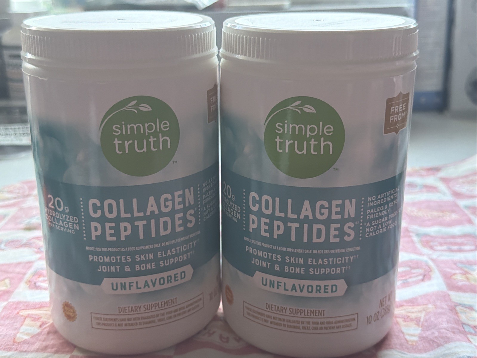 2X Simple Truth Collagen Peptides 20g Powder Unflavored 10oz Ea 08/2029