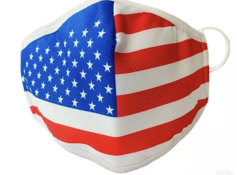 American Flag Face Mask-Three Layers ..Reusable. Made in USA