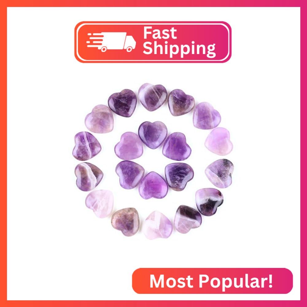 10 PCS Heart Amethyst Crystals Natural Polished Green Aventurine Stone Heart Lov