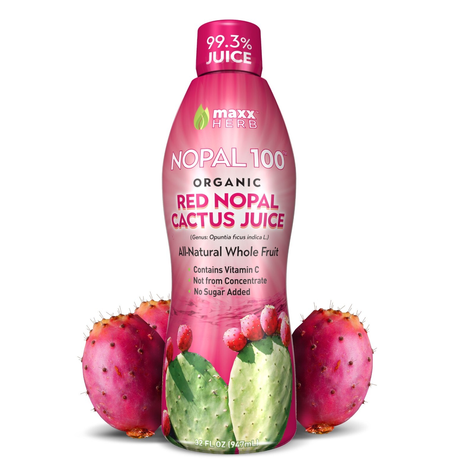 Maxx Herb Red Nopal Cactus Prickly Pear Juice for Joint Support – Organic, 32oz