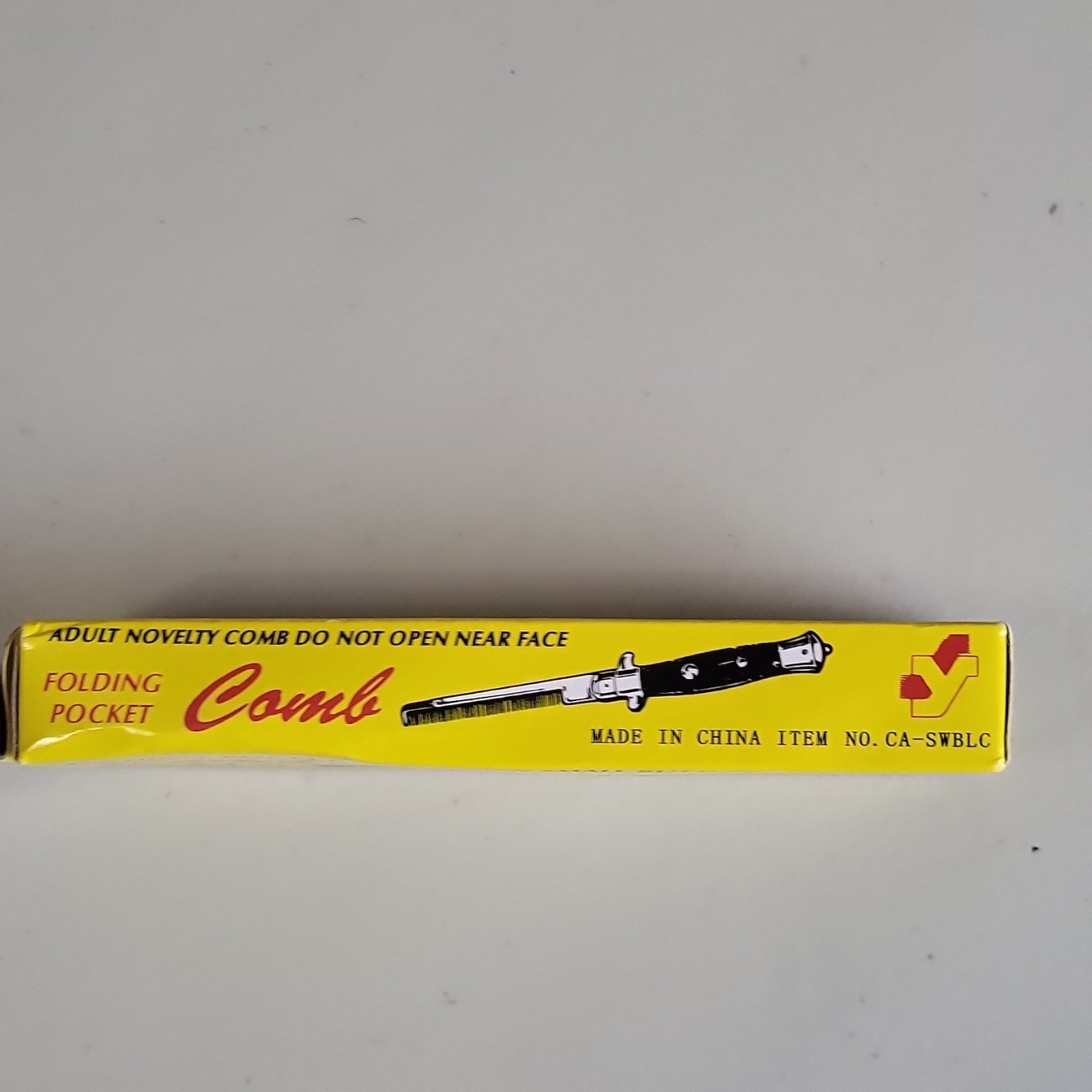 9 in Stainless Steel Switchblade Folding Comb Novelty CA-SWBLC Yellow/Black