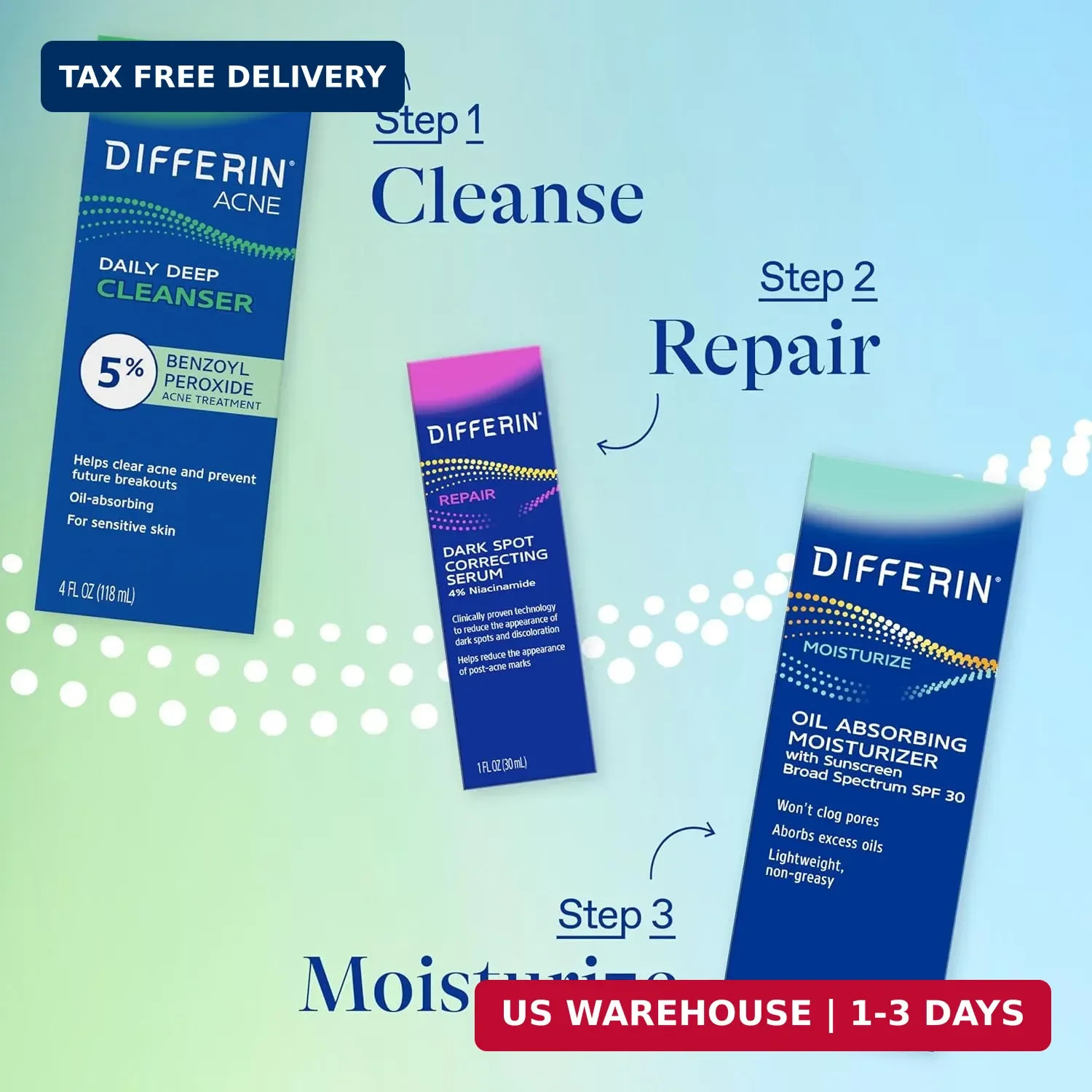 Differin Acne Face Wash with 5% Benzoyl Peroxide, Daily Deep Cleanser by the mak