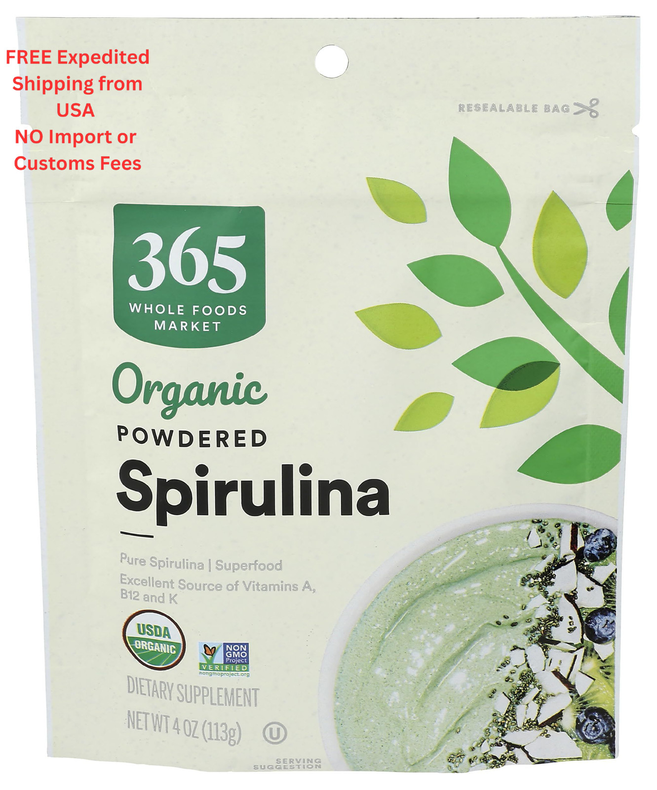 365 by Whole Foods Market, Organic Spirulina Superfood 4 Ounce (Pack of 1)
