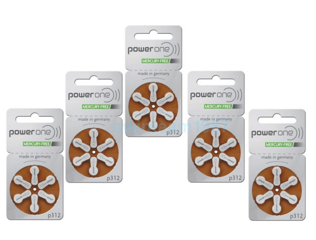 Powerone Hearing Aid 312 Genuine Batteries German Made,Multiple (30-300) EX-2028