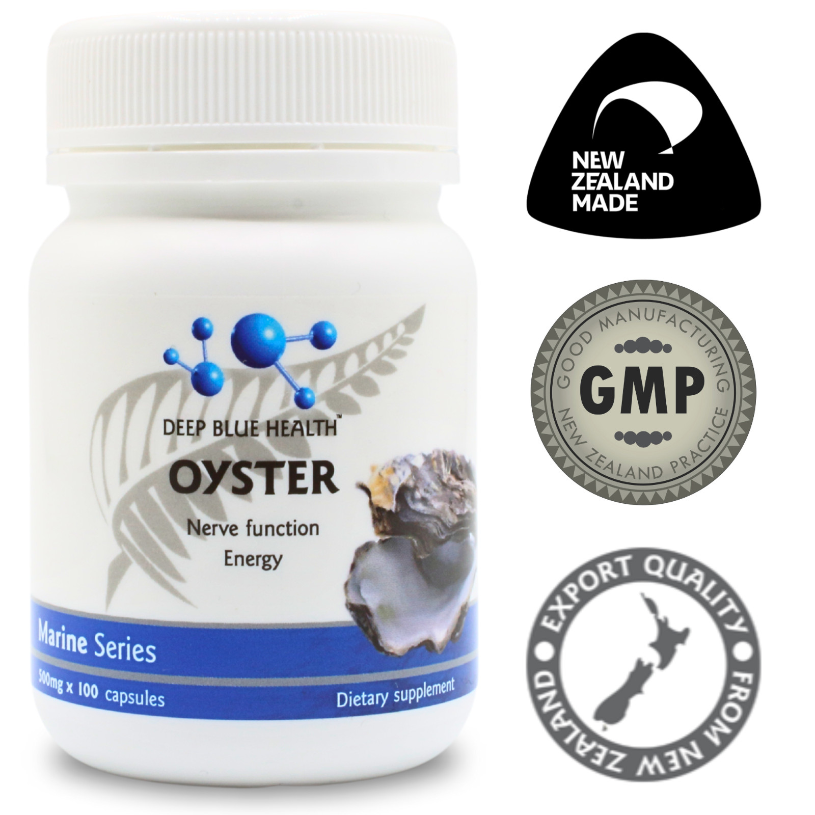 New Zealand Oyster Extract Powder Zinc Libido Supplement – 500mg x 100 Capsules