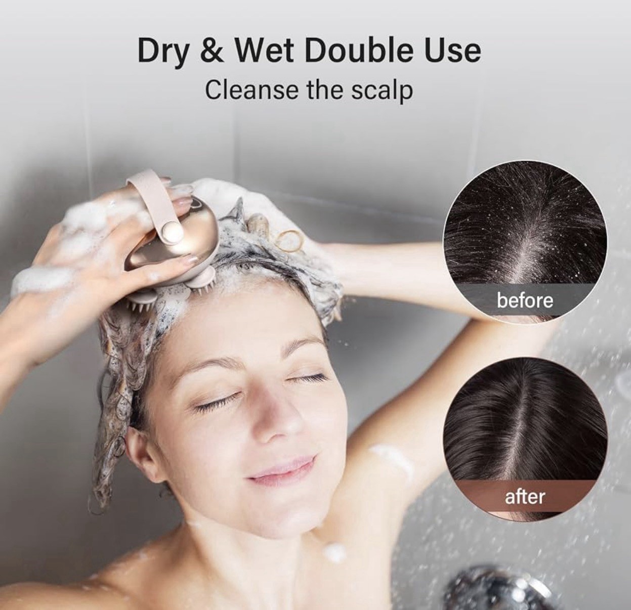 3D Smart Electric Scalp Head Massager with Red Light Therapy and Waterproof