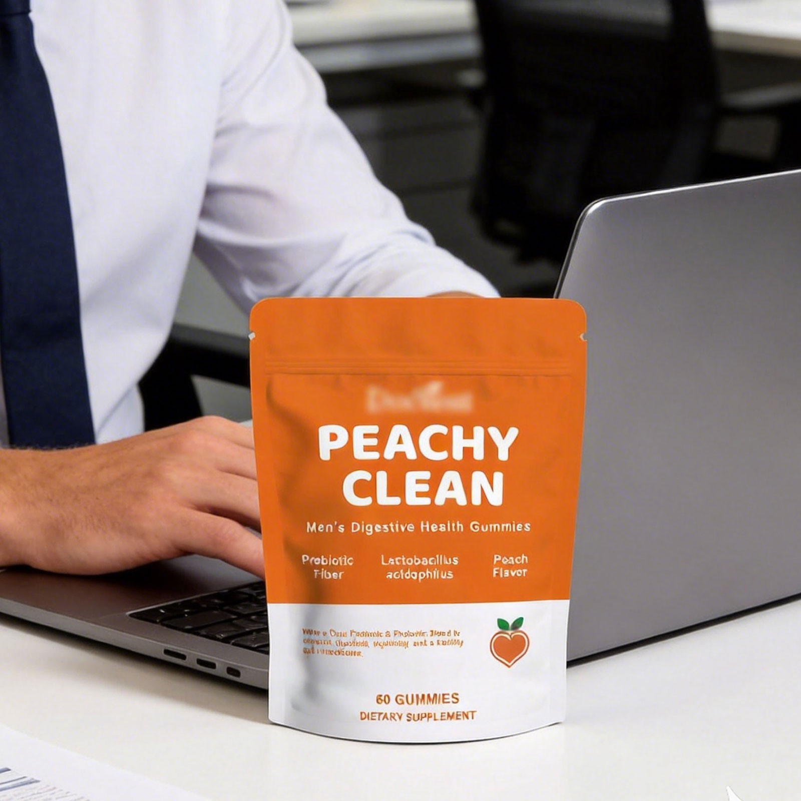 Peachy Clean Prebiotic Fiber Gummy, Clean Fiber Gummies for Men