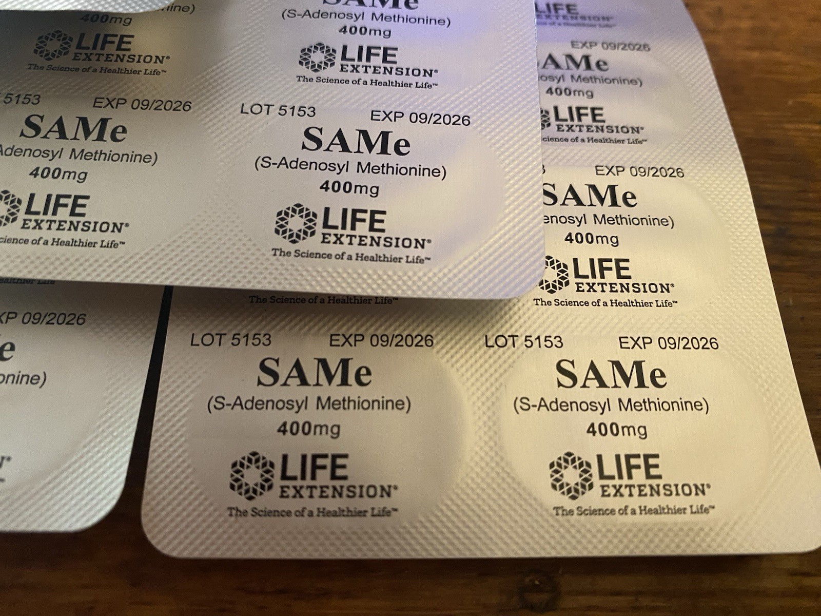 58 Tablets- Life Extension SAMe 400mg. Sealed Blister Packs. 9/26. Free Shipping