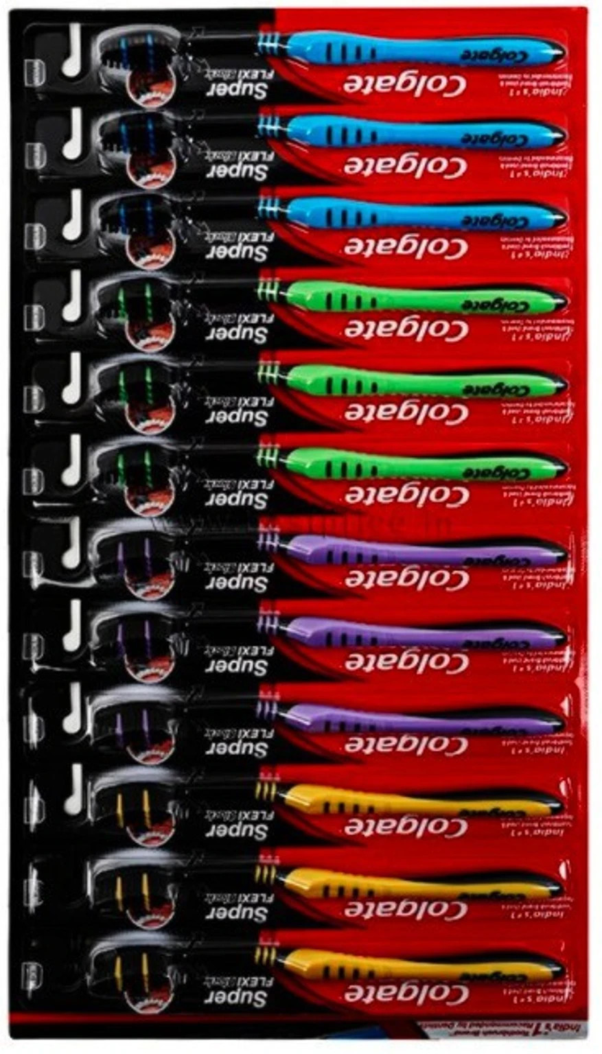 12 x Colgate Super Flexi Charcoal Toothbrush Soft Bristles | Adult Manual