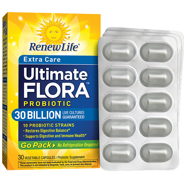Renew Life – Ultimate Flora Probiotic Extra Care Go Pack, Shelf Stable Probiotic