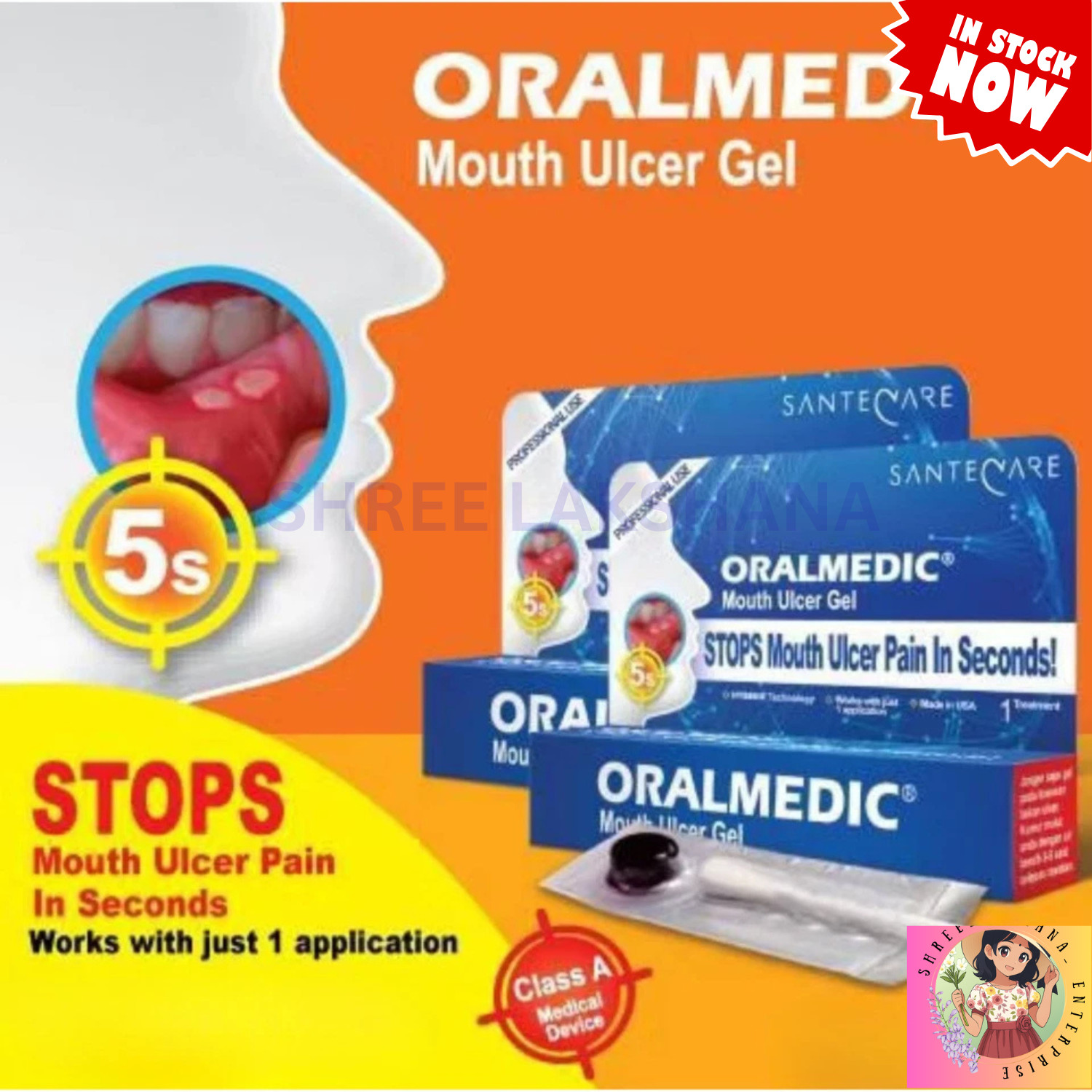 Oralmedic Mouth Ulcer Gel Fast Pain Relief Single Treatment 6 Packs USA