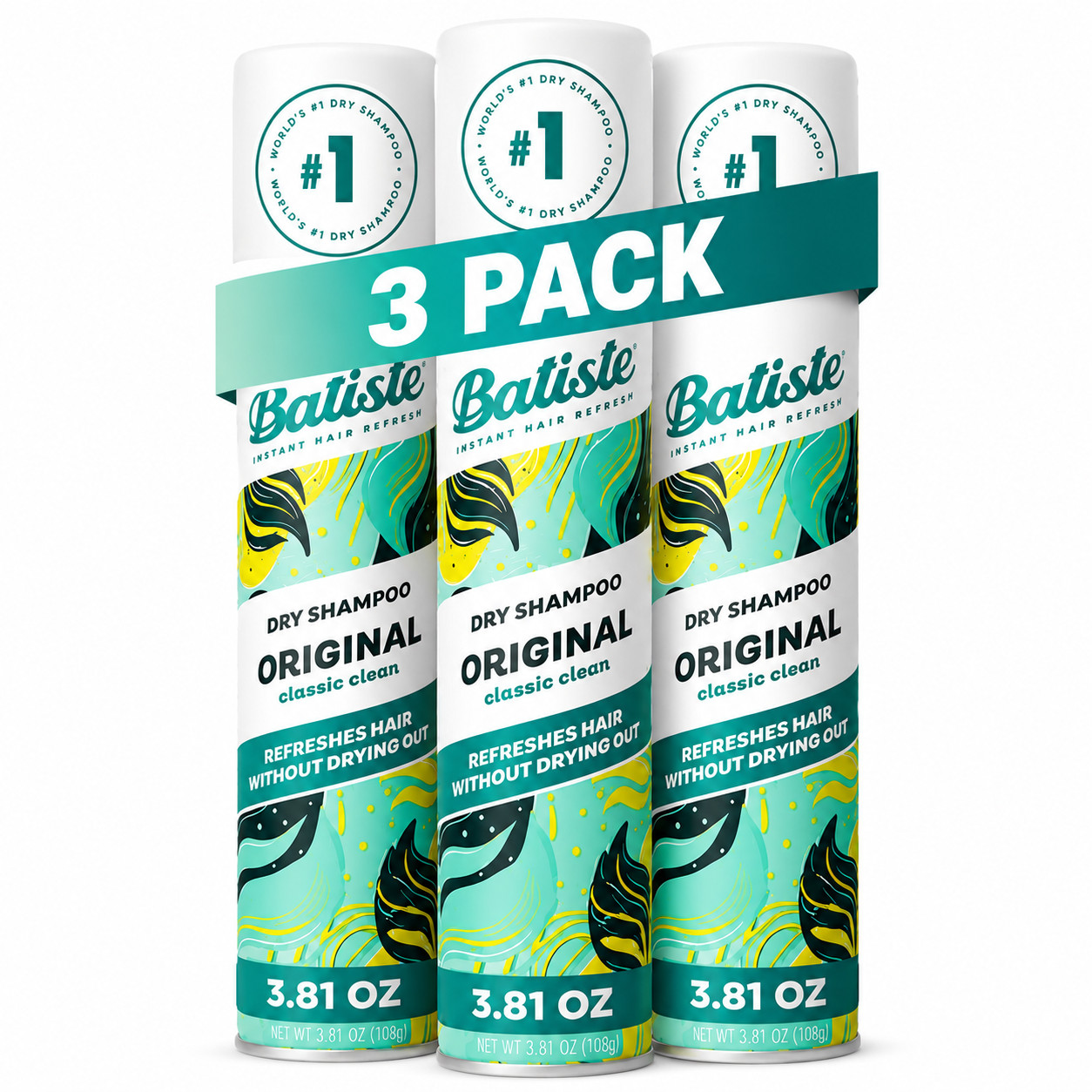 Batiste Original Dry Shampoo Classic Fresh 3-Pack 3.81 oz Instant Hair Refresh
