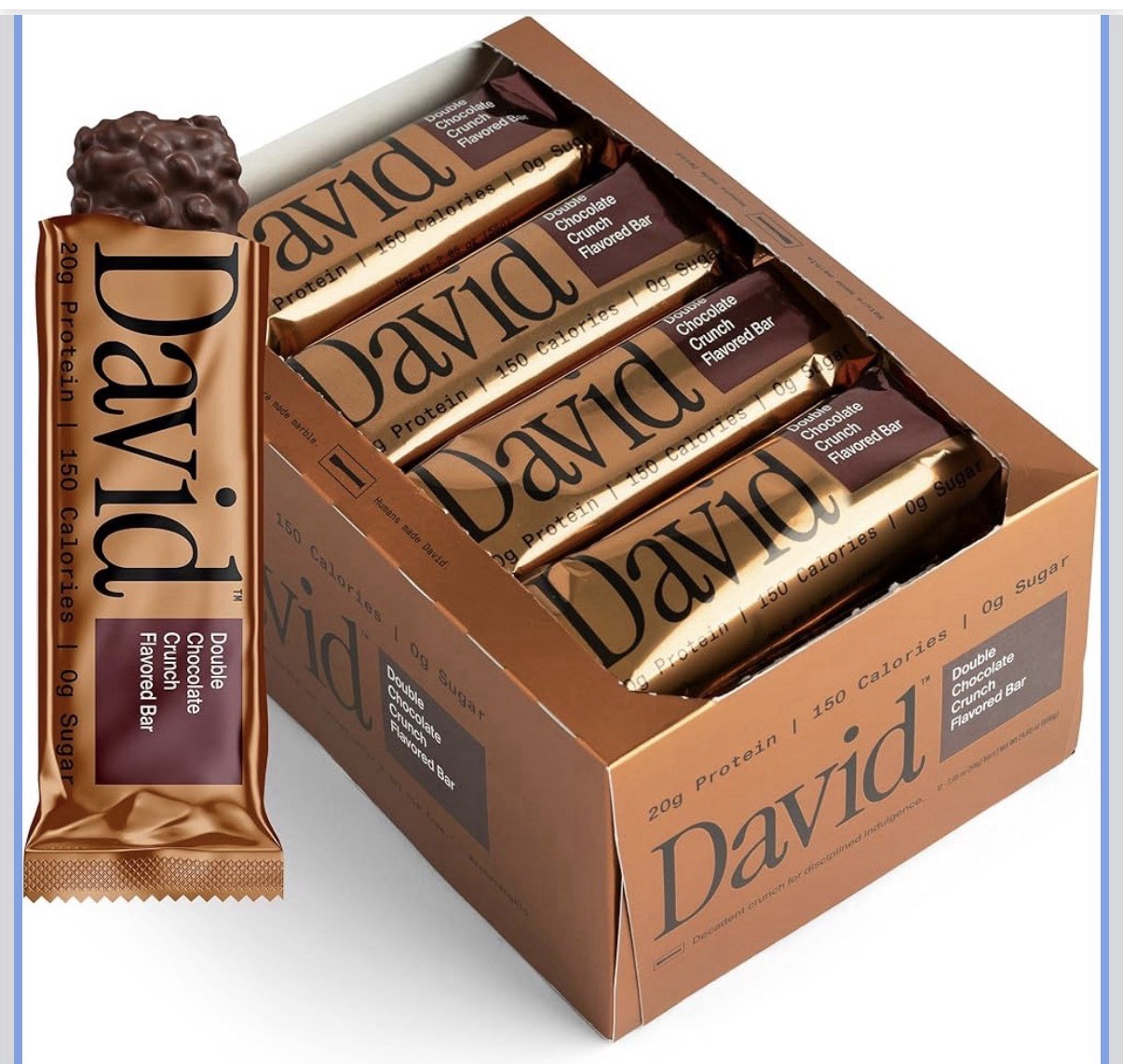 David Bronze Double Choc Crunch , 20gm Protein, 150 Calories – Pack of 12