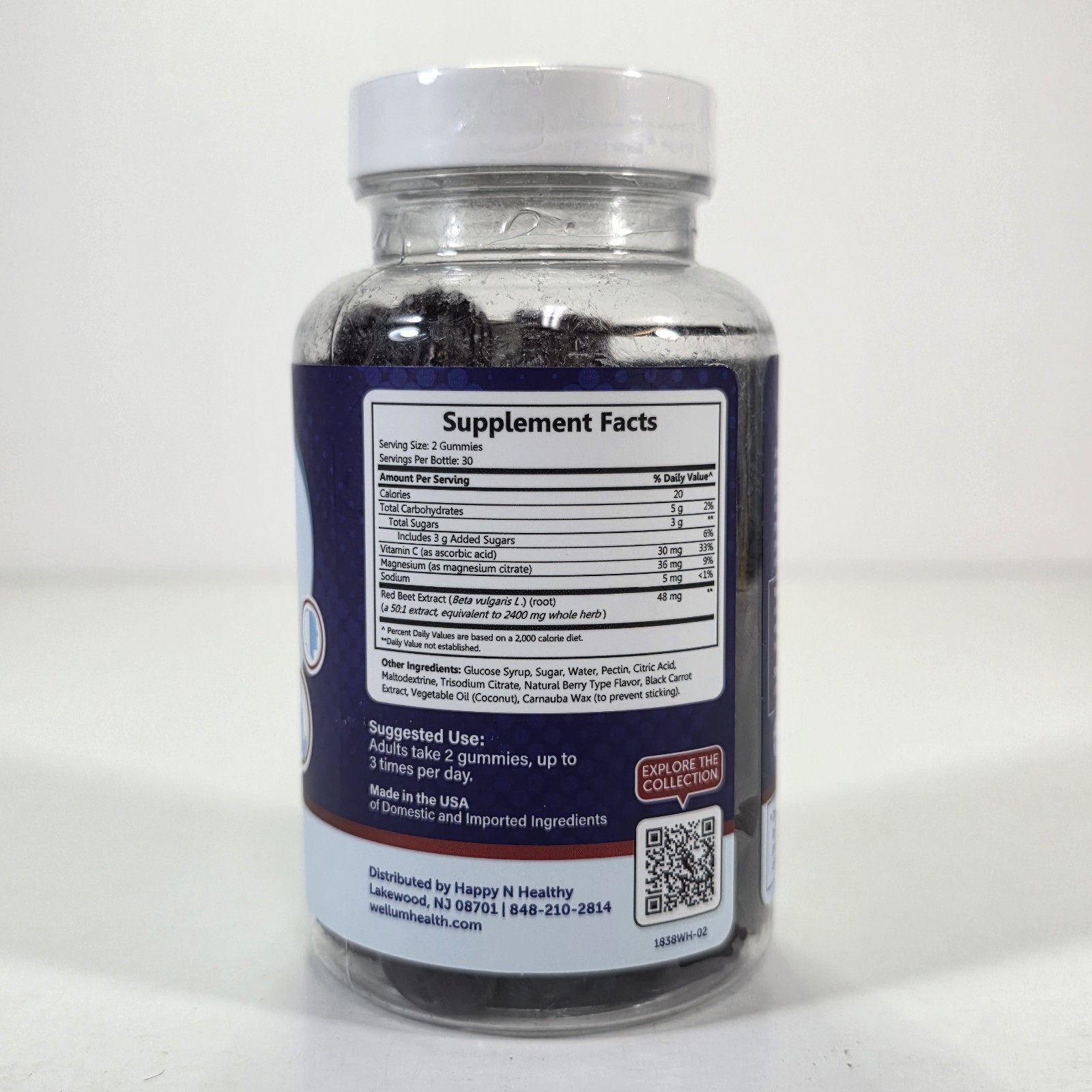 Wholesome Health Magnesium + Beetroot Heart Health 60 Raspberry Gummies EXP 2027