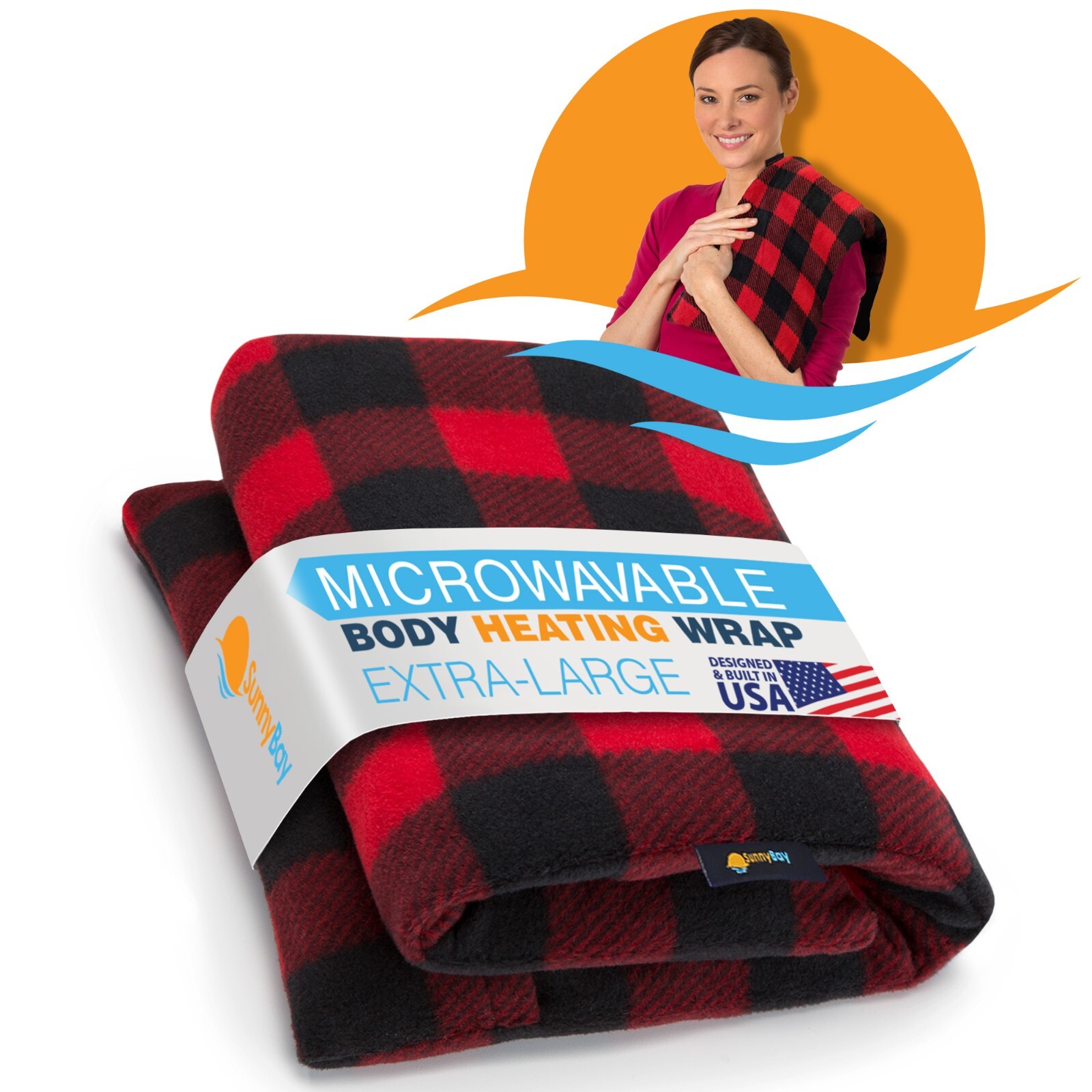 SunnyBay 10×24 IN Large Microwave Heating Pad-Washable Fleece Cover-Wheat Filled