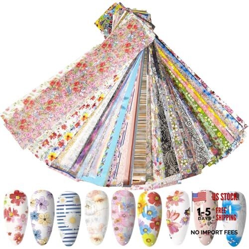 300 Sheets Nail Foils Transfer Nail Art KIT4 300 Sheets Mix Designs